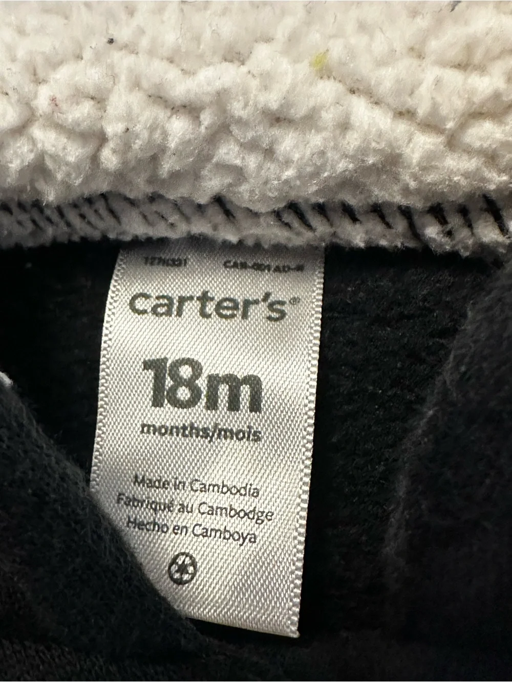 🐱 Carter’s Cozy Sherpa-Lined Cat Toggle Jacket | 18M 🖤